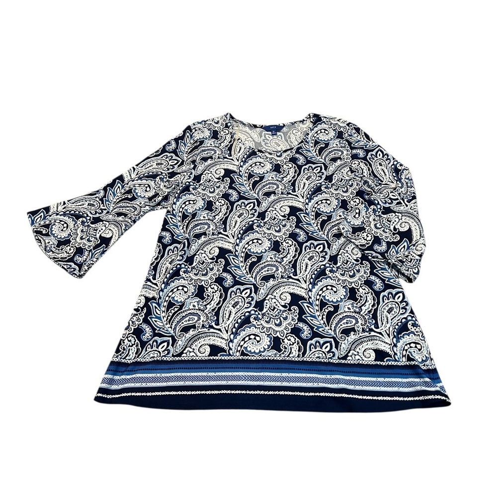 APT 9 blue paisley print tunic